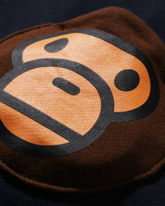 A Bathing Ape børn baby milo hættetrøje med lynlås HH6J1625 Marine blå