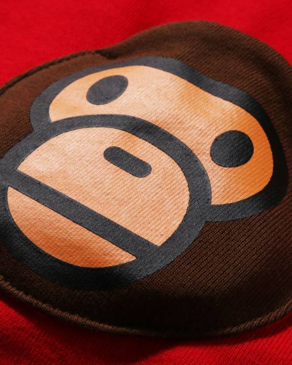 A Bathing Ape børn baby milo hættetrøje med lynlås HH6J1626 knaldrød