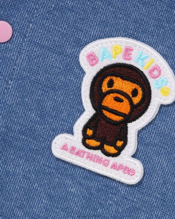 A Bathing Ape børn baby milo jersey denim sømandskrave bodysuit HH6J1400 denim