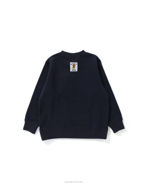 A Bathing Ape børn baby milo juletræ sweatshirt med rund hals HH6J1785 mørkeblå