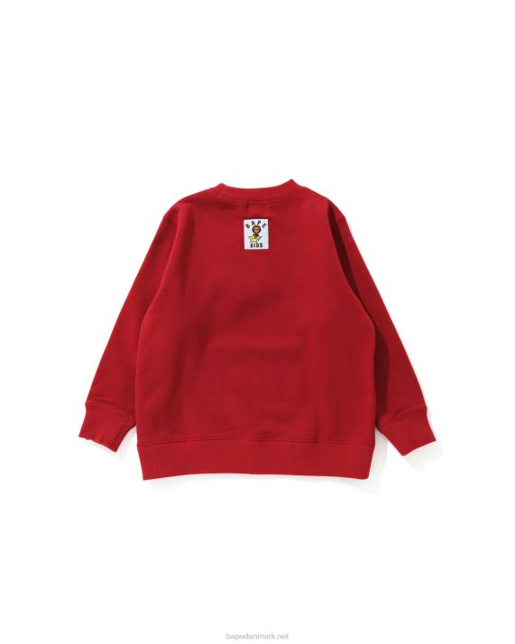 A Bathing Ape børn baby milo juletræ sweatshirt med rund hals HH6J1786 knaldrød