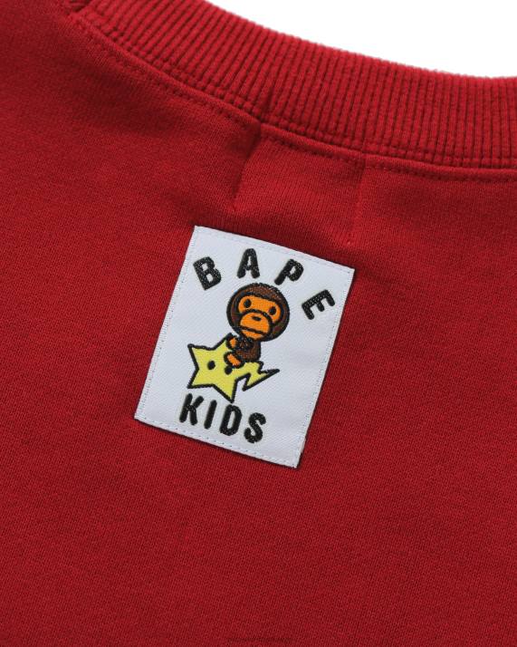 A Bathing Ape børn baby milo juletræ sweatshirt med rund hals HH6J1786 knaldrød