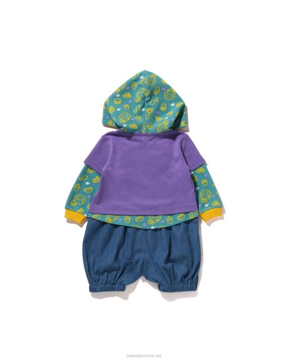 A Bathing Ape børn baby milo junkfood bukser i lag HH6J1605 lilla