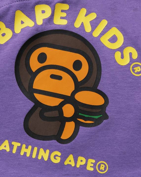 A Bathing Ape børn baby milo junkfood bukser i lag HH6J1605 lilla