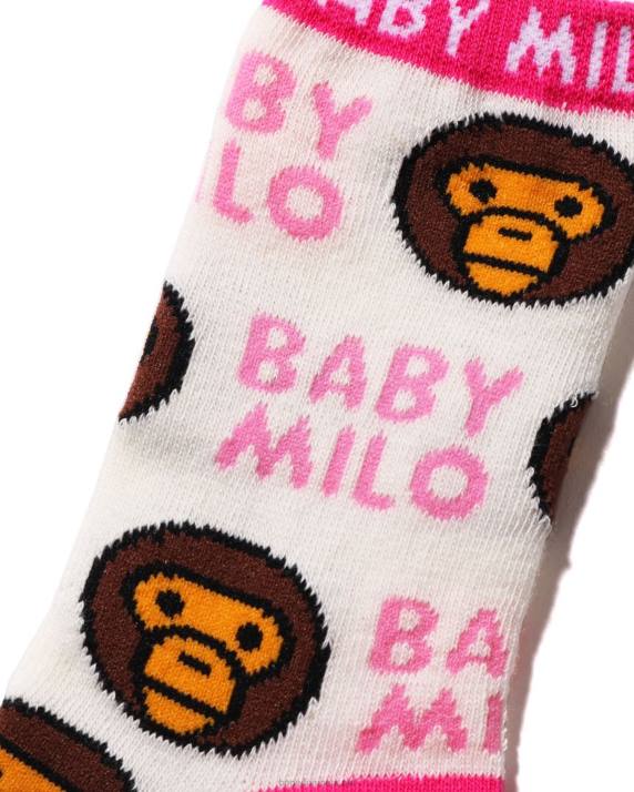 A Bathing Ape børn baby milo mønster sokker HH6J1532 hvid