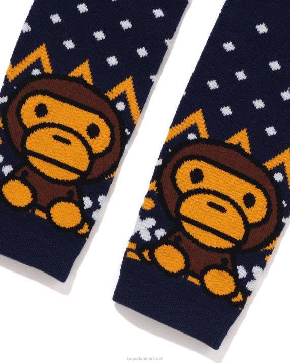 A Bathing Ape børn baby milo nordiske leggings HH6J1468 Marine blå