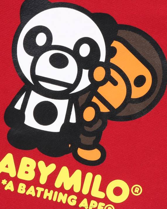 A Bathing Ape børn baby milo panda pullover hættetrøje i lag HH6J1460 knaldrød