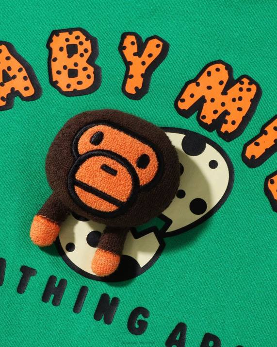 A Bathing Ape børn baby milo plysdukke i en æggetrøje HH6J1587 smaragd
