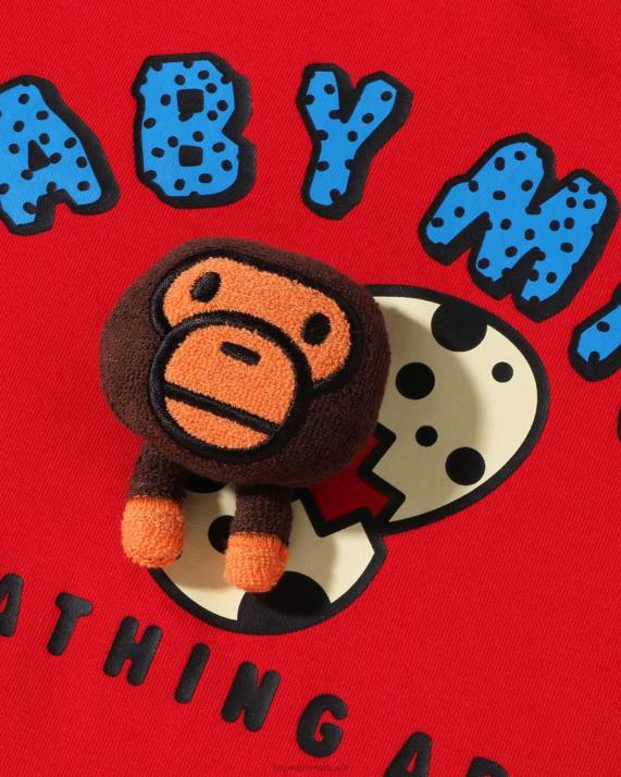 A Bathing Ape børn baby milo plysdukke i en æggetrøje HH6J1588 knaldrød