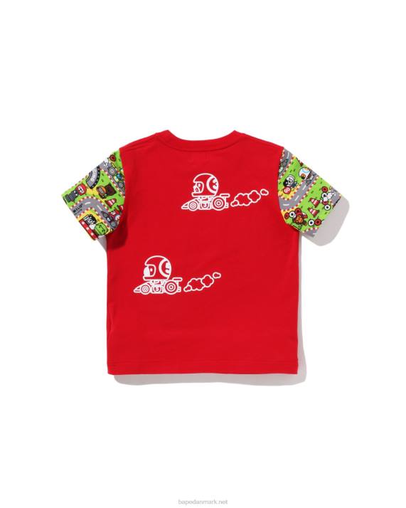A Bathing Ape børn baby milo racing friends t-shirt HH6J1622 knaldrød