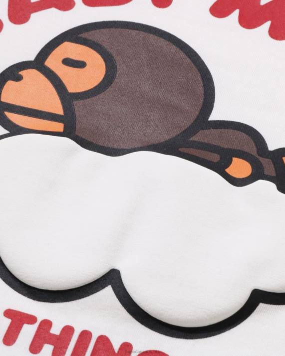 A Bathing Ape børn baby milo sove på sky tee HH6J1509 hvid