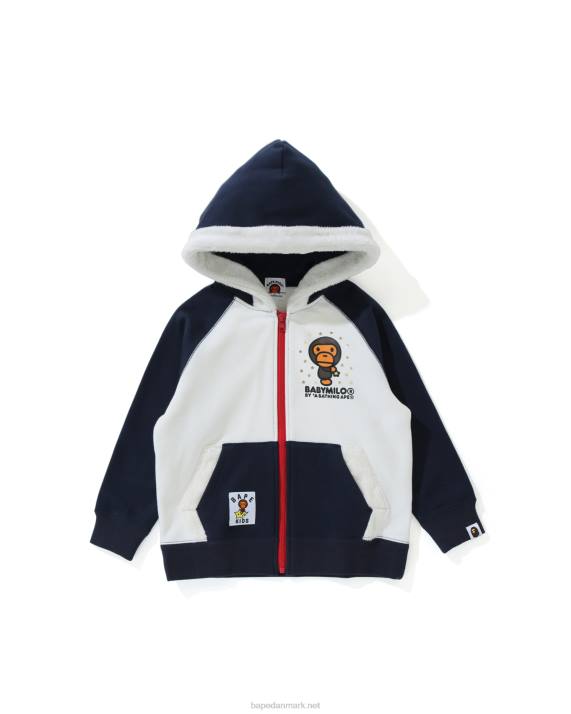 A Bathing Ape børn baby milo star hættetrøje med lynlås HH6J1791 mørkeblå