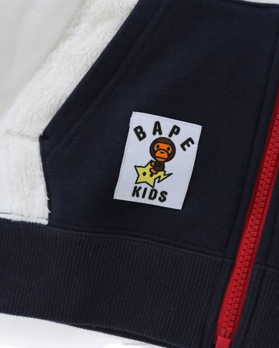 A Bathing Ape børn baby milo star hættetrøje med lynlås HH6J1791 mørkeblå