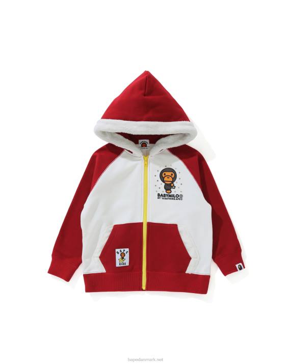 A Bathing Ape børn baby milo star hættetrøje med lynlås HH6J1792 knaldrød