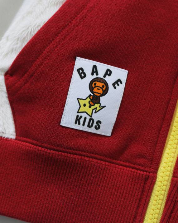 A Bathing Ape børn baby milo star hættetrøje med lynlås HH6J1792 knaldrød