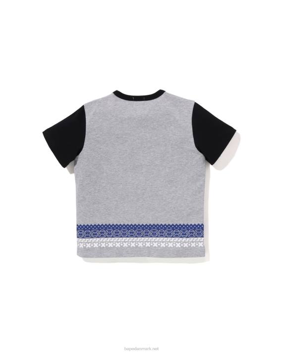 A Bathing Ape børn baby milo t-shirt med nordisk print HH6J1474 grå