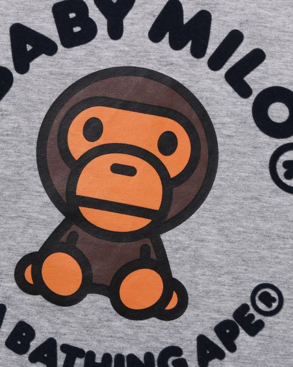 A Bathing Ape børn baby milo t-shirt med nordisk print HH6J1474 grå