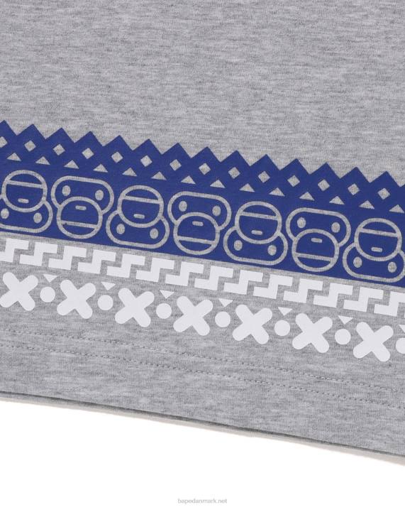 A Bathing Ape børn baby milo t-shirt med nordisk print HH6J1474 grå