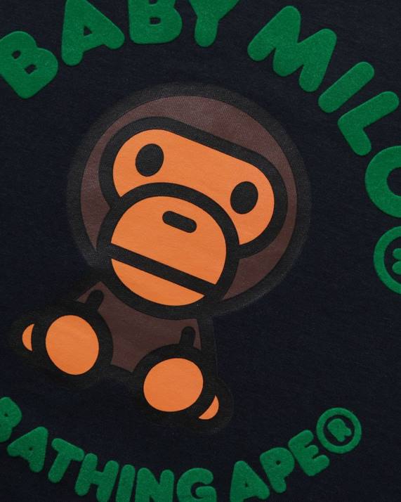 A Bathing Ape børn baby milo t-shirt med nordisk print HH6J1475 Marine blå
