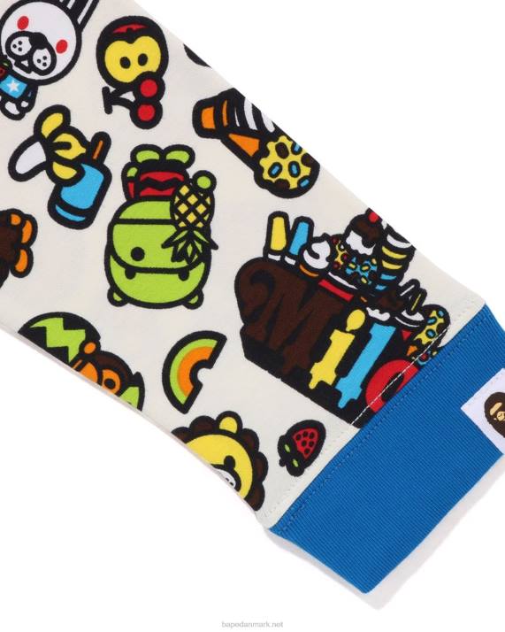 A Bathing Ape børn baby milo t-shirt med ærmer med blandet frugt HH6J1452 blå