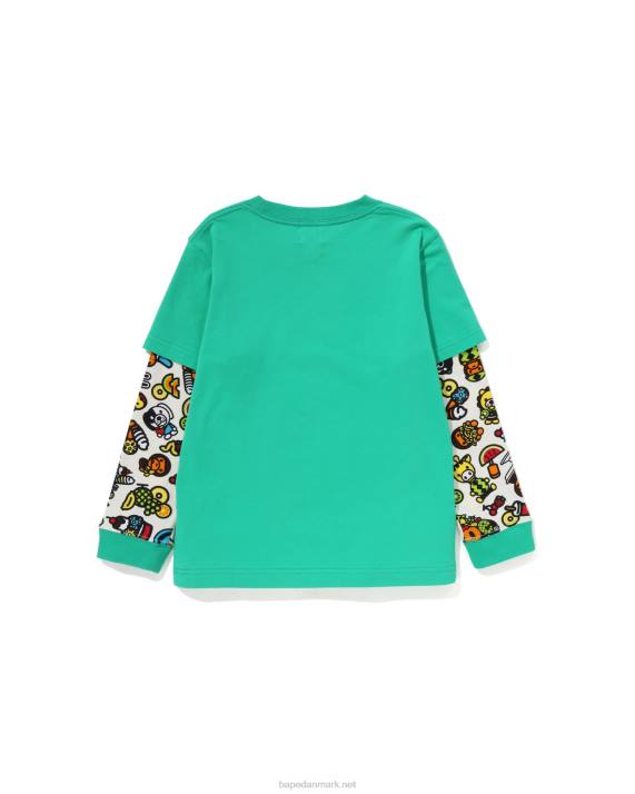 A Bathing Ape børn baby milo t-shirt med ærmer med blandet frugt HH6J1453 lysegrøn