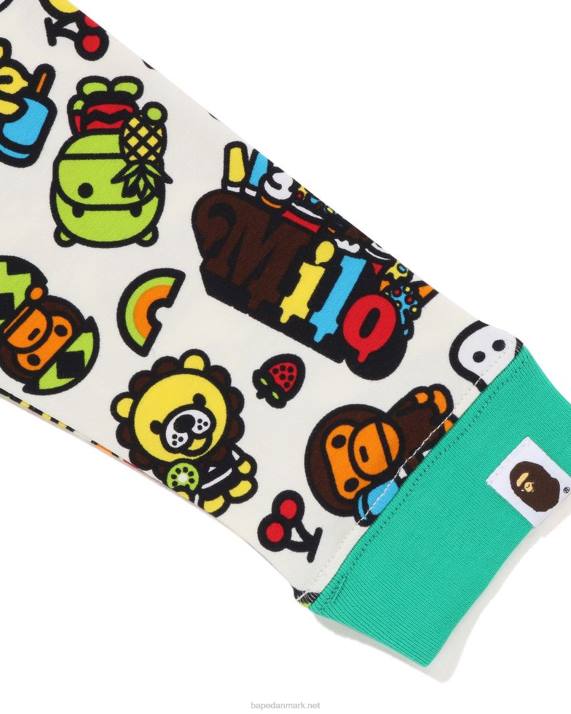 A Bathing Ape børn baby milo t-shirt med ærmer med blandet frugt HH6J1453 lysegrøn