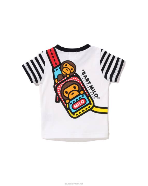 A Bathing Ape børn baby milo t-shirt med én skulder print HH6J1607 sort