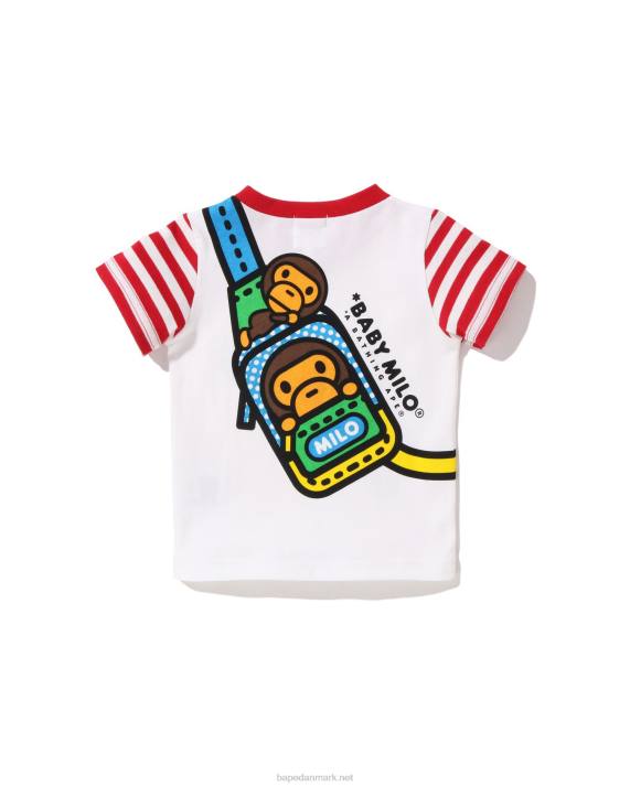 A Bathing Ape børn baby milo t-shirt med én skulder print HH6J1608 knaldrød