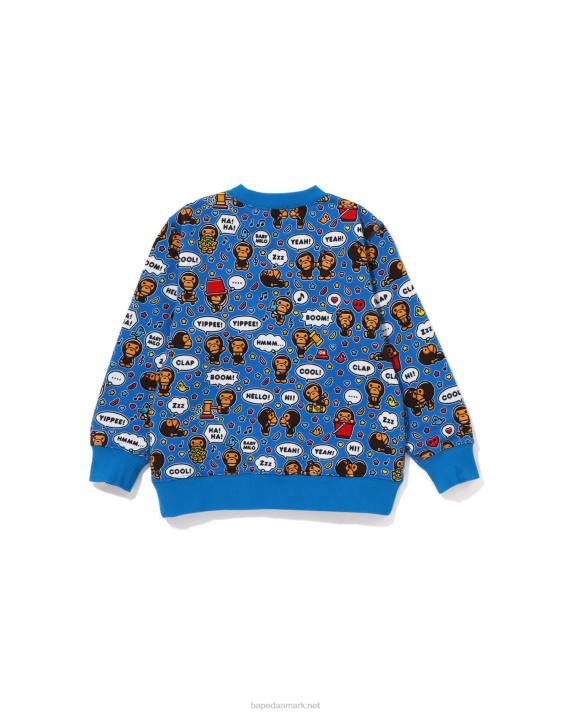 A Bathing Ape børn baby milo taleballon crewneck HH6J1528 blå