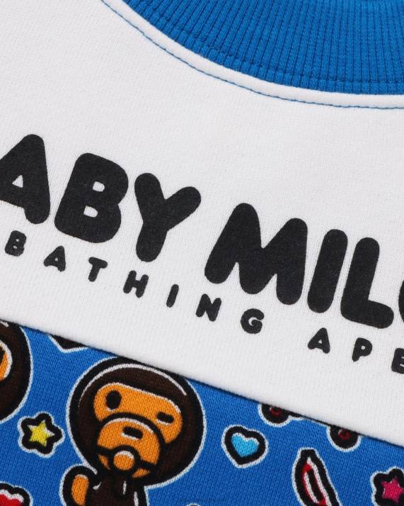 A Bathing Ape børn baby milo taleballon crewneck HH6J1528 blå