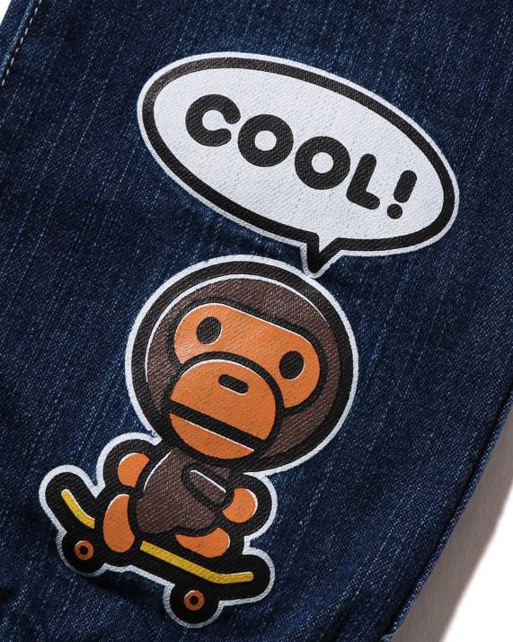 A Bathing Ape børn baby milo taleballon denimbukser HH6J1560 denim