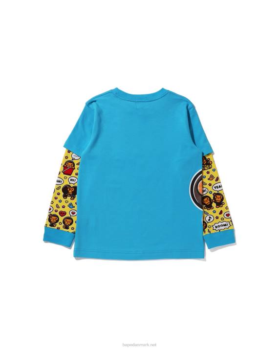 A Bathing Ape børn baby milo taleballon lagdelt t-shirt HH6J1518 blå