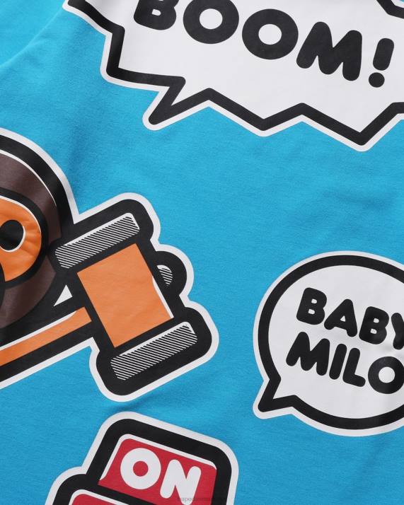 A Bathing Ape børn baby milo taleballon lagdelt t-shirt HH6J1518 blå