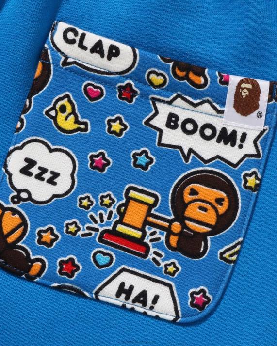 A Bathing Ape børn baby milo taleballon slanke bukser HH6J1476 blå