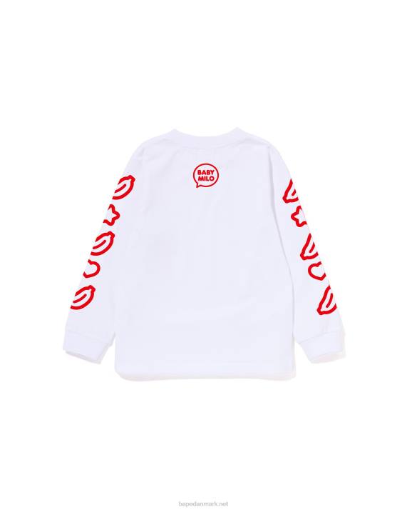A Bathing Ape børn baby milo taleballon t-shirt 1 HH6J1481 hvid