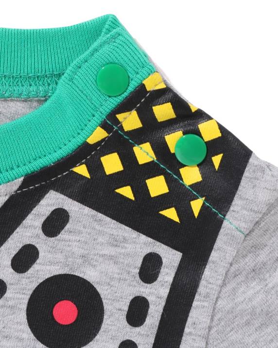 A Bathing Ape børn baby milo vest print bodysuit HH6J1377 grå