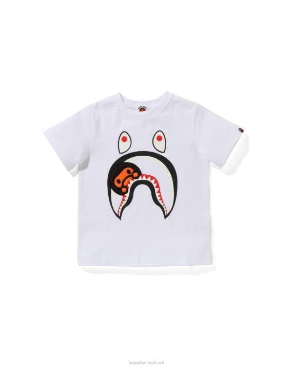 A Bathing Ape børn boa fleece milo shark t-shirt HH6J1661 hvid
