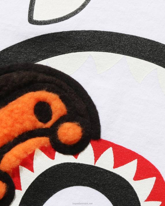 A Bathing Ape børn boa fleece milo shark t-shirt HH6J1661 hvid
