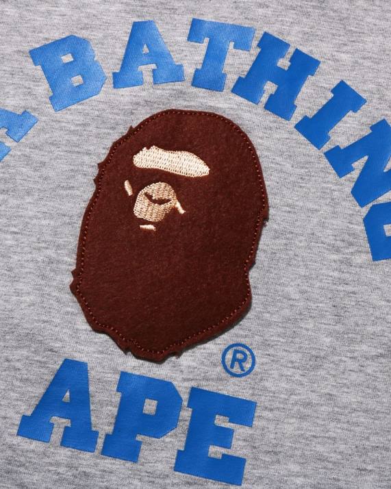 A Bathing Ape børn college raglan t-shirt HH6J1520 grå
