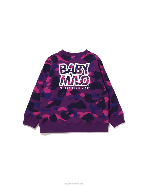 A Bathing Ape børn farve camo baby milo camp crewneck HH6J1472 lilla