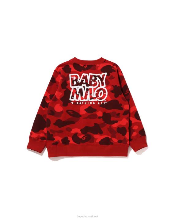 A Bathing Ape børn farve camo baby milo camp crewneck HH6J1473 knaldrød