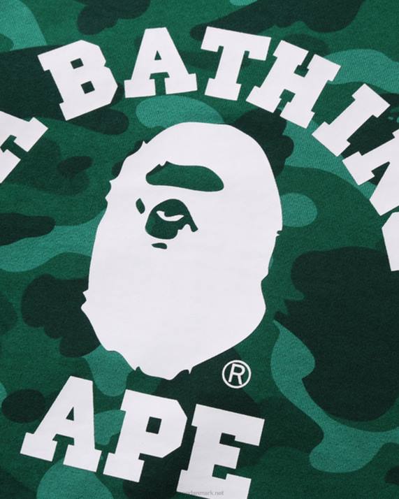 A Bathing Ape børn farve camo college crewneck HH6J1644 smaragd