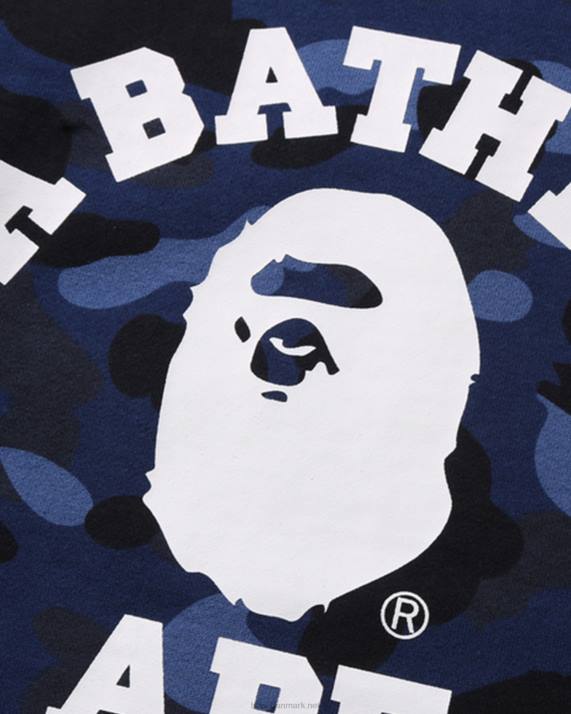 A Bathing Ape børn farve camo college crewneck HH6J1645 Marine blå