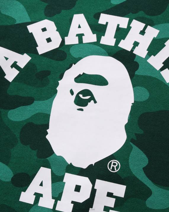A Bathing Ape børn farve camo college crewneck jr HH6J1648 smaragd