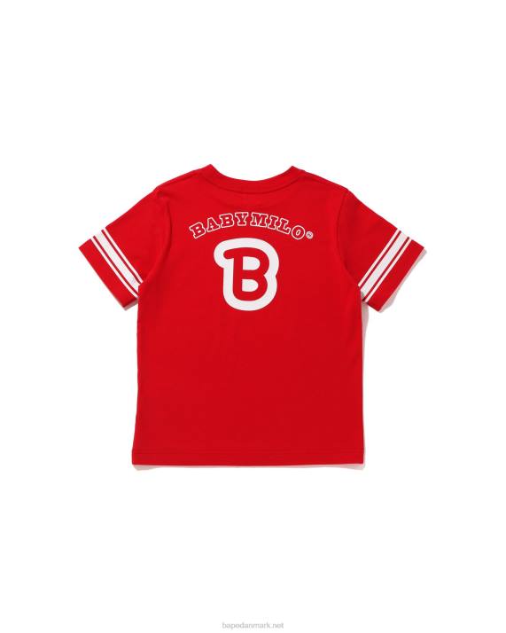 A Bathing Ape børn fodbold baby milo t-shirt HH6J1583 knaldrød