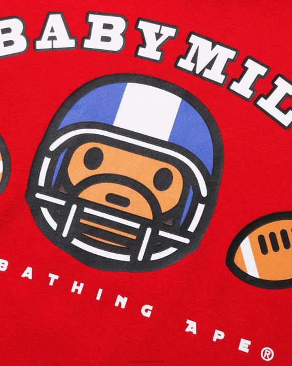 A Bathing Ape børn fodbold baby milo t-shirt HH6J1583 knaldrød