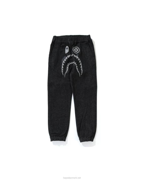 A Bathing Ape børn haj denim joggerbukser HH6J1793 sort