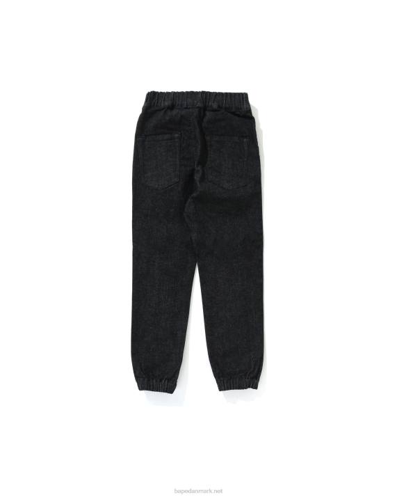 A Bathing Ape børn haj denim joggerbukser HH6J1793 sort