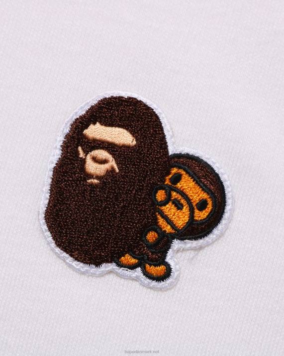 A Bathing Ape børn head  milo t-shirt med et punkts høj halsudskæring HH6J1494 hvid