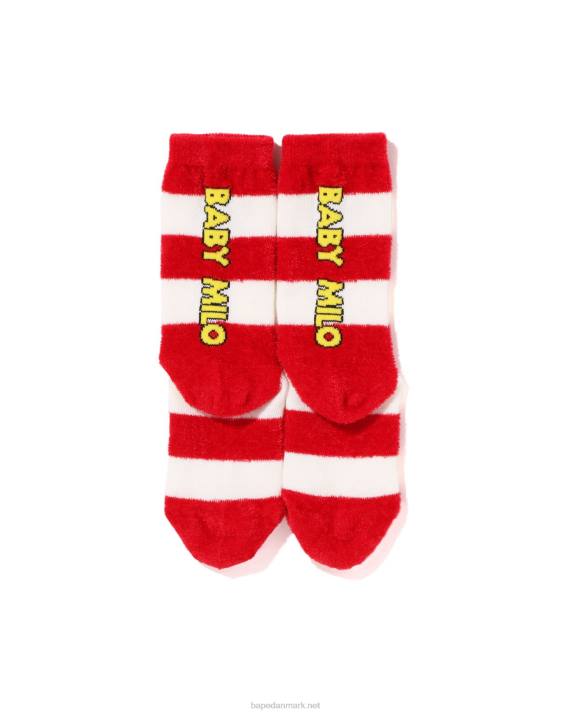 A Bathing Ape børn hoop baby milo face sokker HH6J1502 knaldrød